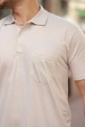 Erkek Yakalı Mini Jakarlı Kısa Kollu T-shirt resmi